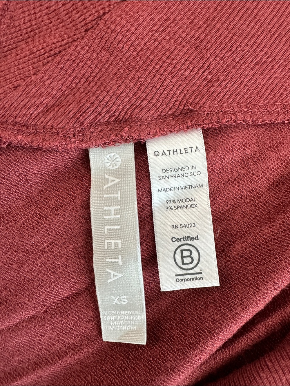 Athleta Pranayama Wrap Cardigan XS Burgundy Maroon Open Front Yoga Sweater - Picture 3 of 4